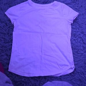 White glittery tee